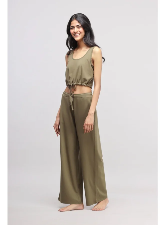 نسيسيرا Olive Supima Drawstring Co-ord Set