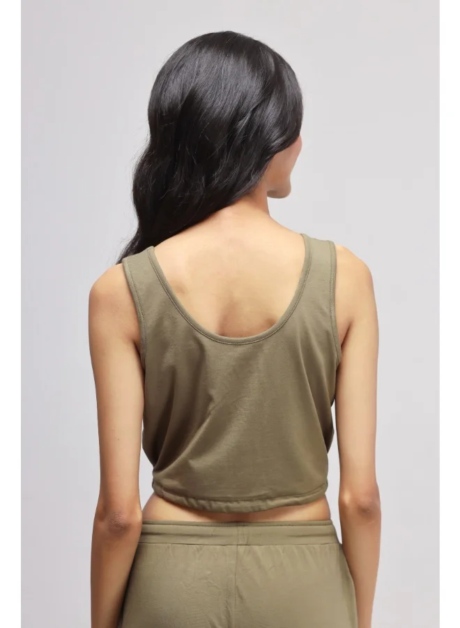 نسيسيرا Olive Supima Drawstring Co-ord Set