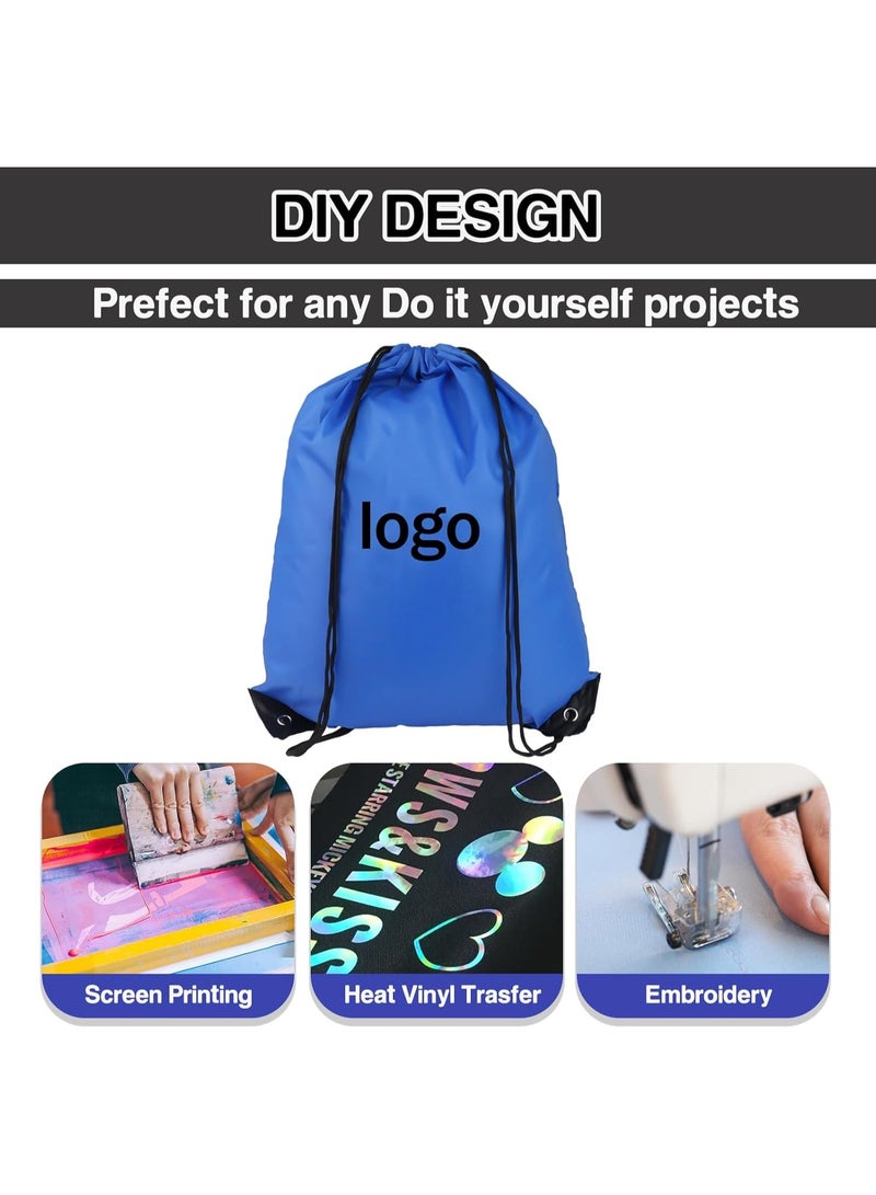 شنطة ظهر بحبل شد خفيفة الوزن – حقيبة رياضية مقاومة للماء للتمارين والسفر والسباحة والشاطئ، شنطة جيم متعددة الاستخدام للجنسين, أزرق داكن - Image 4