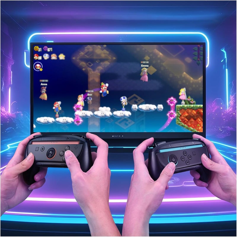 Mmobiel Controller Grips for Nintendo Switch 2 2-Pack Ergonomic Non-Slip Handles for Joy-Con Controllers - Enhanced Comfort, Grip & Precision Control for Gaming – Easy to Attach - Black - Image 5