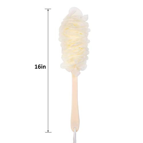 Style Homez AMAZER, Super Soft Shower Sponge Loofah Back Body Scrubber with Long 44cm Handle White Color, Bath Essentials by Style Homez - Image 5