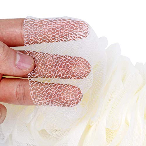 Style Homez AMAZER, Super Soft Shower Sponge Loofah Back Body Scrubber with Long 44cm Handle White Color, Bath Essentials by Style Homez - Image 3