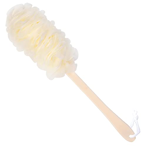 Style Homez AMAZER, Super Soft Shower Sponge Loofah Back Body Scrubber with Long 44cm Handle White Color, Bath Essentials by Style Homez - Image 1