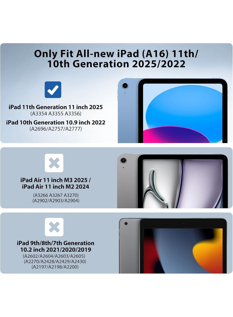 Case for iPad 10th Generation 10.9 Inch, 2022  & ipad 11th genration 2025 Case with Pencil Holder - Protective Trifold Stand Smart Cover [Support Touch ID & Auto Wake/Sleep] comaptiple with (A3354/A3355/A3356 /A2696/A2757/A2777)  , Sky blue - Image 3