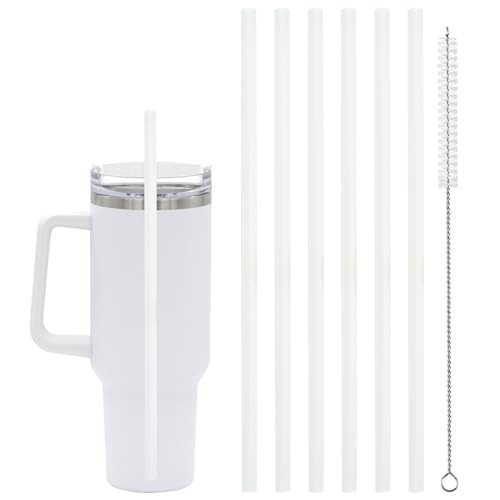 CXLL 6 Pcs Replacement Straw for Stanley Adventure Quencher 40 oz 30 oz Cup Tumbler,Straws with Cleaning Brush for Stanley Accessories - Image 1