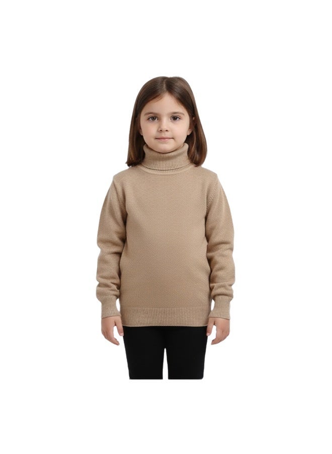 Elegant t-shirt High neck for unisex- Cafe - Image 2