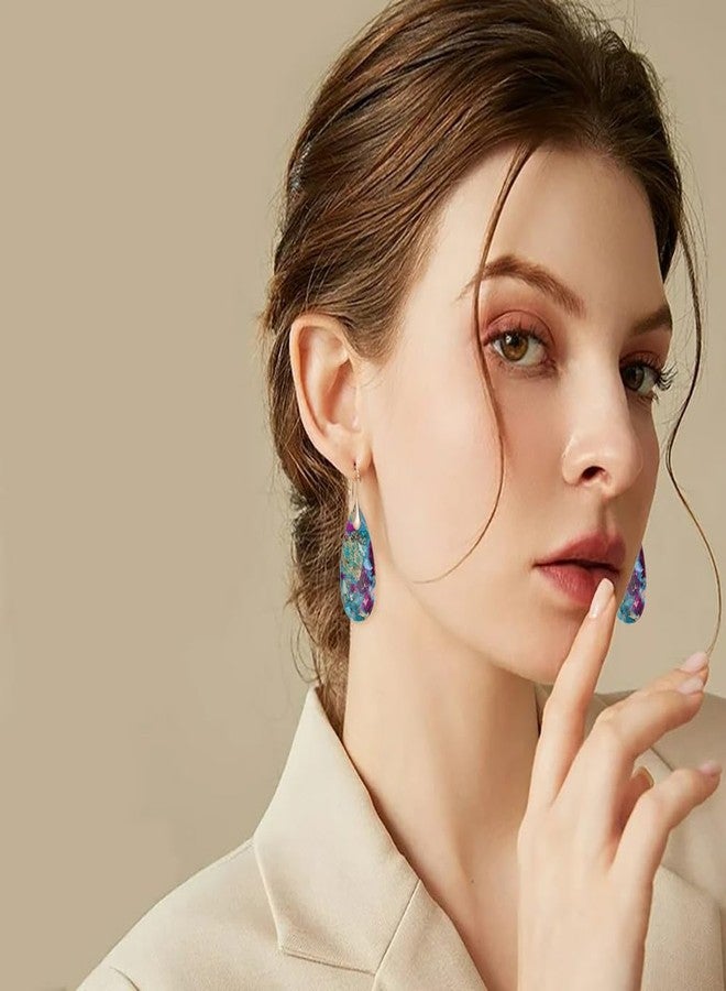 Wovanoo Natural Stone Earrings Waterdrop Stone Dangle Earrings for Women, alloy - Image 3