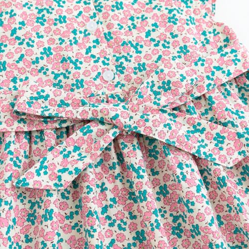 Simplee kids Baby Pink Dress Toddler Ruffled Dress Little Toddler Girls Casual Dress Playwear Sundress for Spring Summer 3T - Image 5