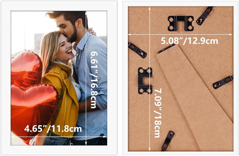 جيفت جاردن إطار الصورة الأبيض Giftgarden مقاس 13 × 18 سم، إطار صورة عصري للصور واللوحات مقاس 18 × 13 سم، تصميم أملس نحيف، حامل جدار أو طاولة - فردي - Image 2