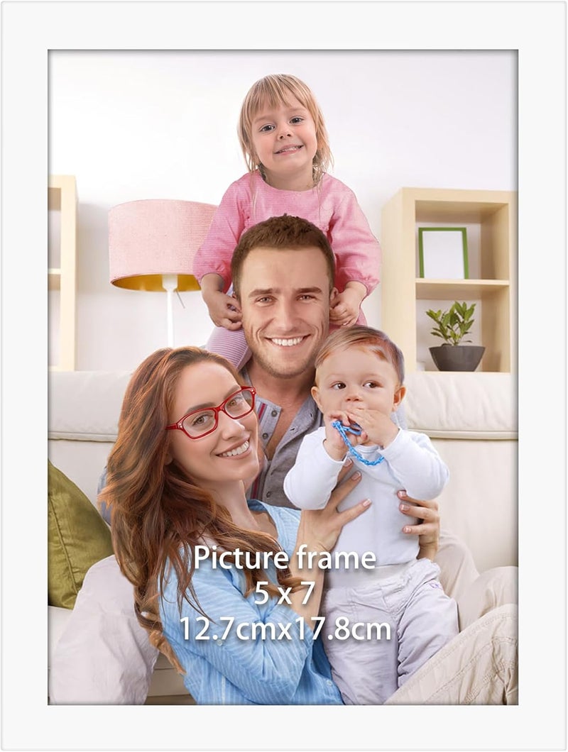 جيفت جاردن إطار الصورة الأبيض Giftgarden مقاس 13 × 18 سم، إطار صورة عصري للصور واللوحات مقاس 18 × 13 سم، تصميم أملس نحيف، حامل جدار أو طاولة - فردي - Image 1