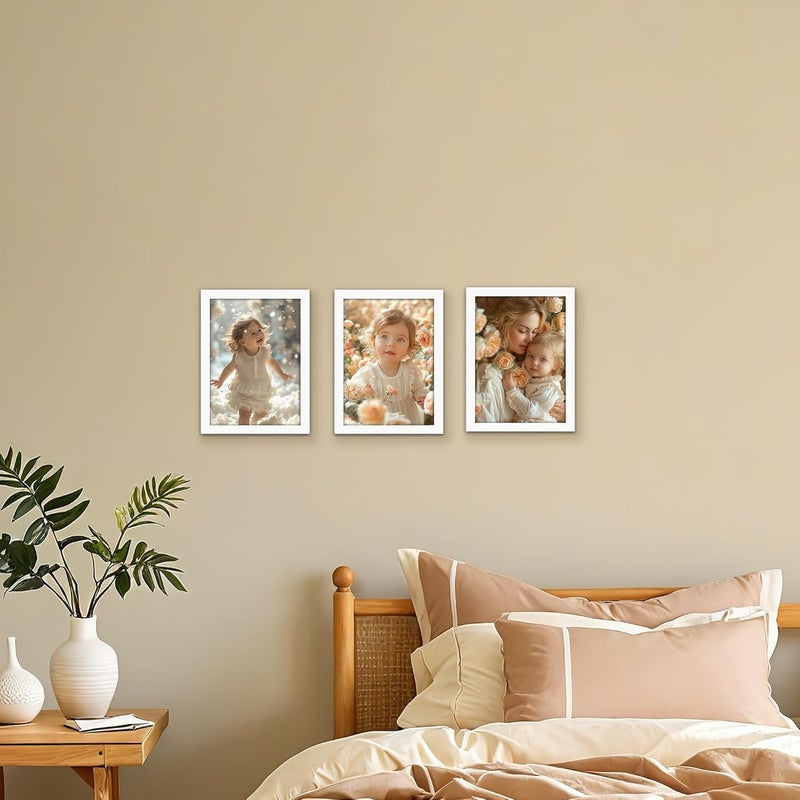 جيفت جاردن إطار الصورة الأبيض Giftgarden مقاس 13 × 18 سم، إطار صورة عصري للصور واللوحات مقاس 18 × 13 سم، تصميم أملس نحيف، حامل جدار أو طاولة - فردي - Image 3