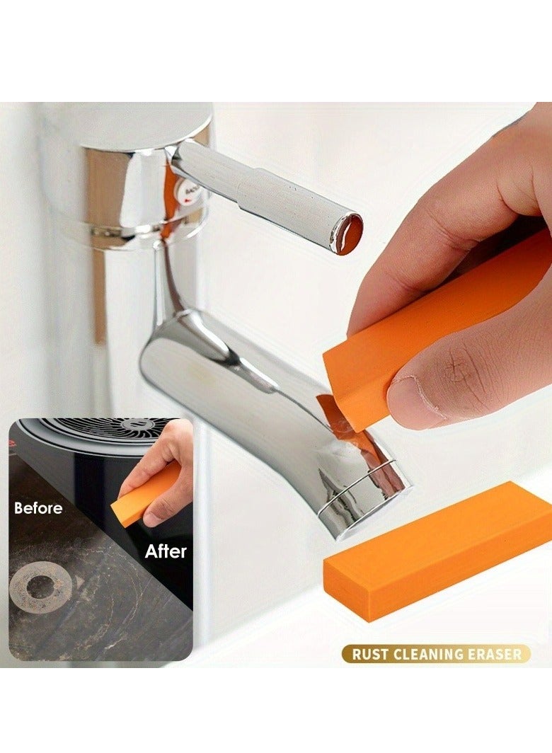 2pc, Limescale Cleaning Eraser, Bathroom Faucet Water Scale Cleaning Eraser Wipe, Descaling Cleaning Eraser For Kitchen Stove Sink Pot Scale, Rust Remover Eraser, Power Decontamination  - Image 1