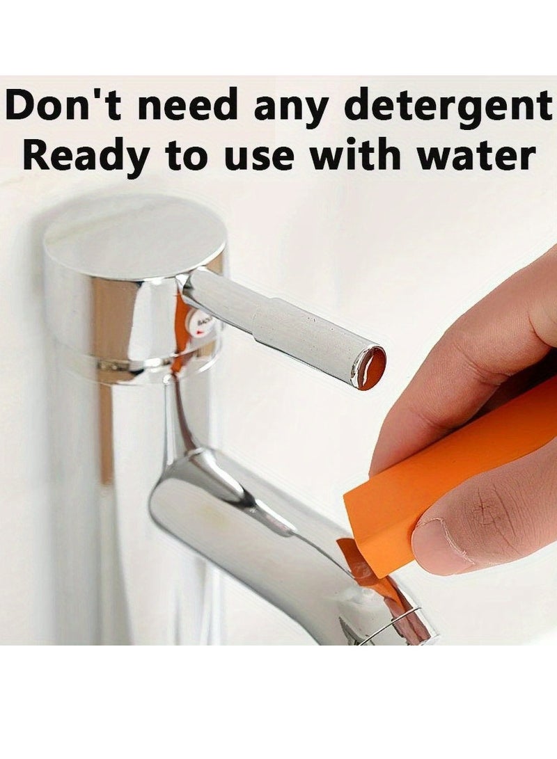 2pc, Limescale Cleaning Eraser, Bathroom Faucet Water Scale Cleaning Eraser Wipe, Descaling Cleaning Eraser For Kitchen Stove Sink Pot Scale, Rust Remover Eraser, Power Decontamination  - Image 5