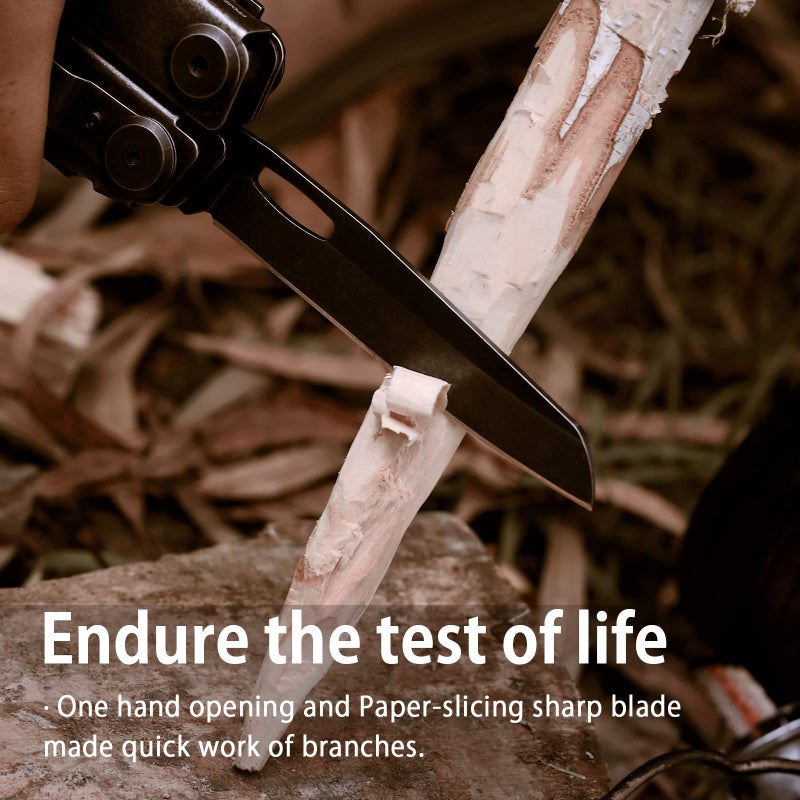 NexTool Heavy Duty Multitool Pliers with Pocket Scissors, Replaceable Wire Cutters, Nylon Sheath, Folding Multitool Knife with Safety Lock for Camping, Survival, Home Repair, DIY - Image 3