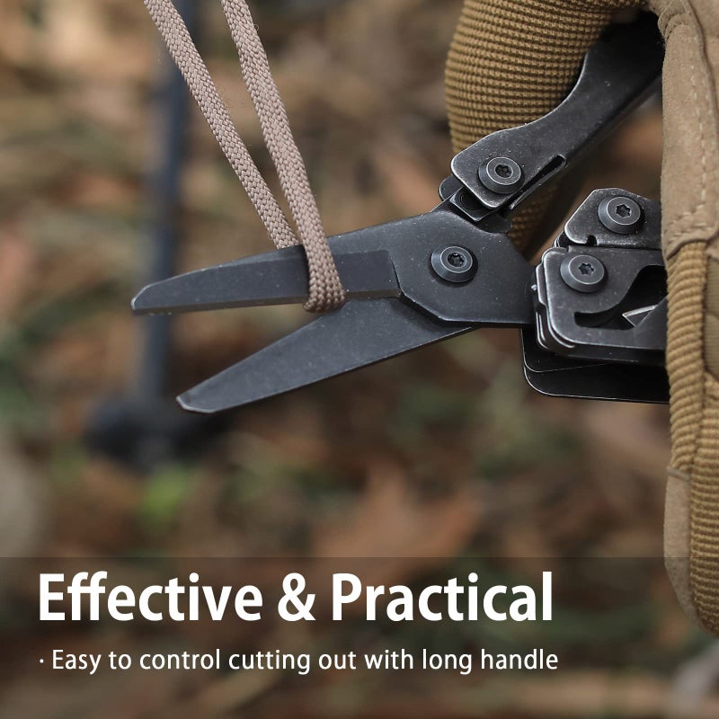 NexTool Heavy Duty Multitool Pliers with Pocket Scissors, Replaceable Wire Cutters, Nylon Sheath, Folding Multitool Knife with Safety Lock for Camping, Survival, Home Repair, DIY - Image 5