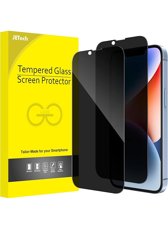 جي تيك واقي شاشة بتغطية كاملة للخصوصية لهاتف آيفون 14 بلس مقاس 6.7 بوصة، طبقة زجاجية مقواة مضادة للتجسس من الحافة إلى الحافة، عبوة من قطعتين - Image 1