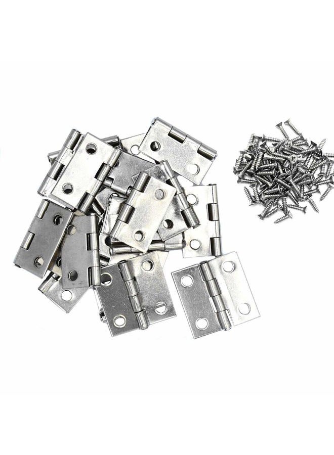 ZAQW Libertyyouxiangongsi Liberty.20Pcs Stainless Steel Folding Hinge 1 inch Cabinet Box Hinge is allocated with 80 Stainless Steel Screws - Image 1
