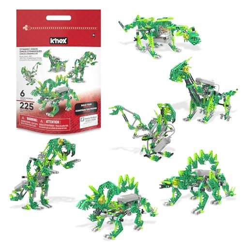 K'NEX KNEX Dynamic Dinos 6in1 Building Set STEM Building Kit Kid Construction Creative Play Toy Ages 8 - Image 1