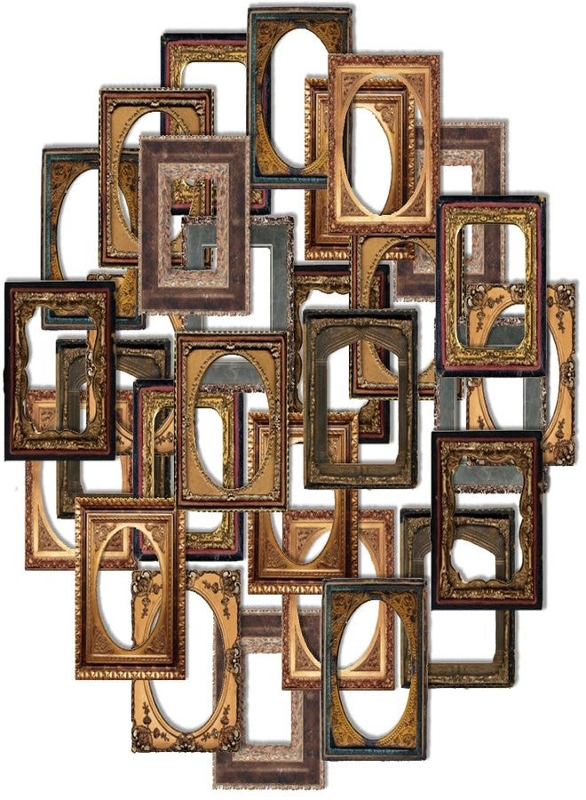 Obujopal 30Pcs Vintage Scrapbook Paper Photo Frame for Scrapbooking Junk Journal Collage Diary Embellishment DIY Photo Album DIY Craft Decoration, 10 Patterns (YSDC3) - Image 1