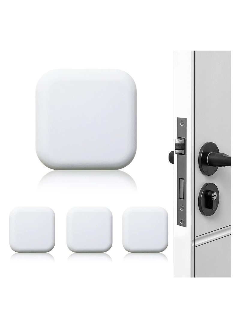 Set of 4 White Door Stoppers for Home and Office - Self Adhesive Soft Rubber Bumper Guard to Protect Walls from Doorknob and Handle Impacts  - Image 1