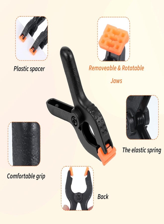 Ymapinc 12pcs Black Plastic Spring Clamps, Anti-Slip Clips for Balloon Arch Clips for Backdrop, Heavy Duty Plastic Clamp for Backdrop Curtain and Photo Prop - Image 3