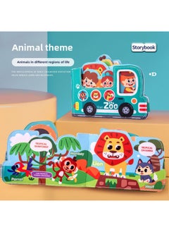 Generic YL1022-71 Newborn Baby Story Cloth Book Early Education Toy Baby Can Bite And Tear Baby Enlightenment Book 0-color:1022-71 Animal Story Cloth Book  - Image 1