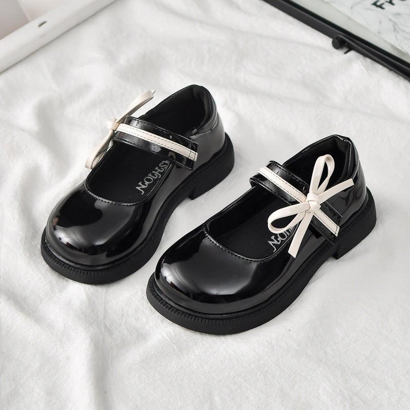 Girls'' Leather Shoes 2026 Spring and Autumn Kids Little Girl Shoes Stylish In-Stock Princess Shoes Soft Sole Medium and Large Children''s Leather Shoes - Image 1