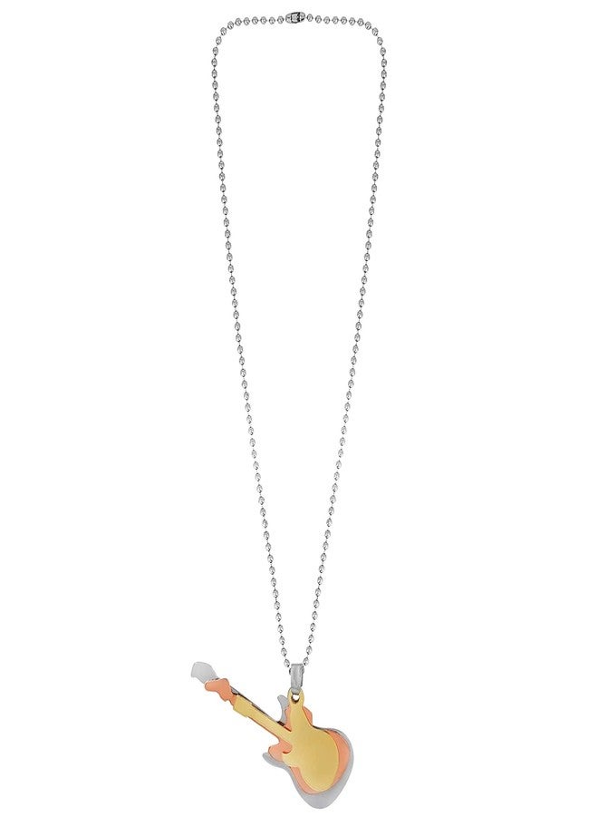 morir Three Colour Tone Guitar Design Locket Pendant Necklace Fashion Jewelry For Men Women - Image 4