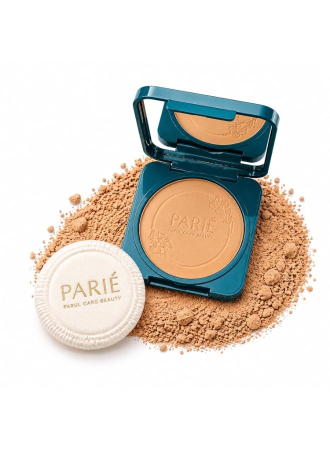 Parul Garg Beauty PARIE Compact | Oil Control Face Powder for Daily Wear | SPF 10 PA++, Matte Finish, Pore Blur, Vitamin E & Shea Butter | Includes Puff Applicator (Medium-Deep, 9g) - Image 1