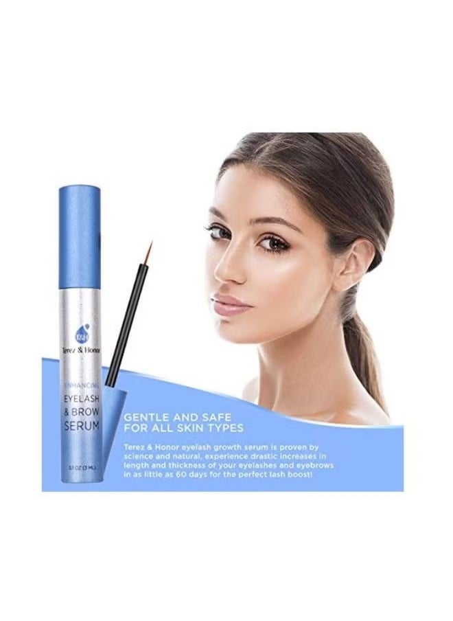 Terez & Honor - Eyelash Brow Serum, Eyelash Growth Serum and Brow Enhancer to Grow Thicker, Eyelashes and Eyebrows Thicker & Longer, 3ml - Image 1