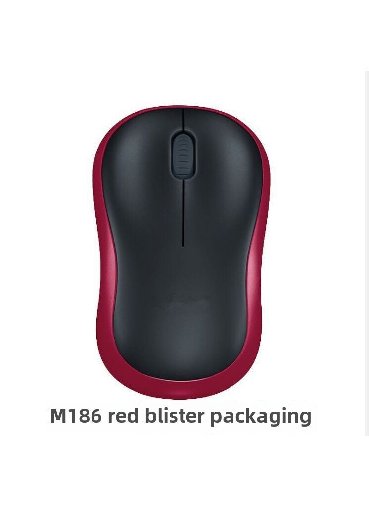 Generic - Logitech Silent Wireless Mouse M220 Ergonomic Optical Notebook M186 Red edge - Image 1