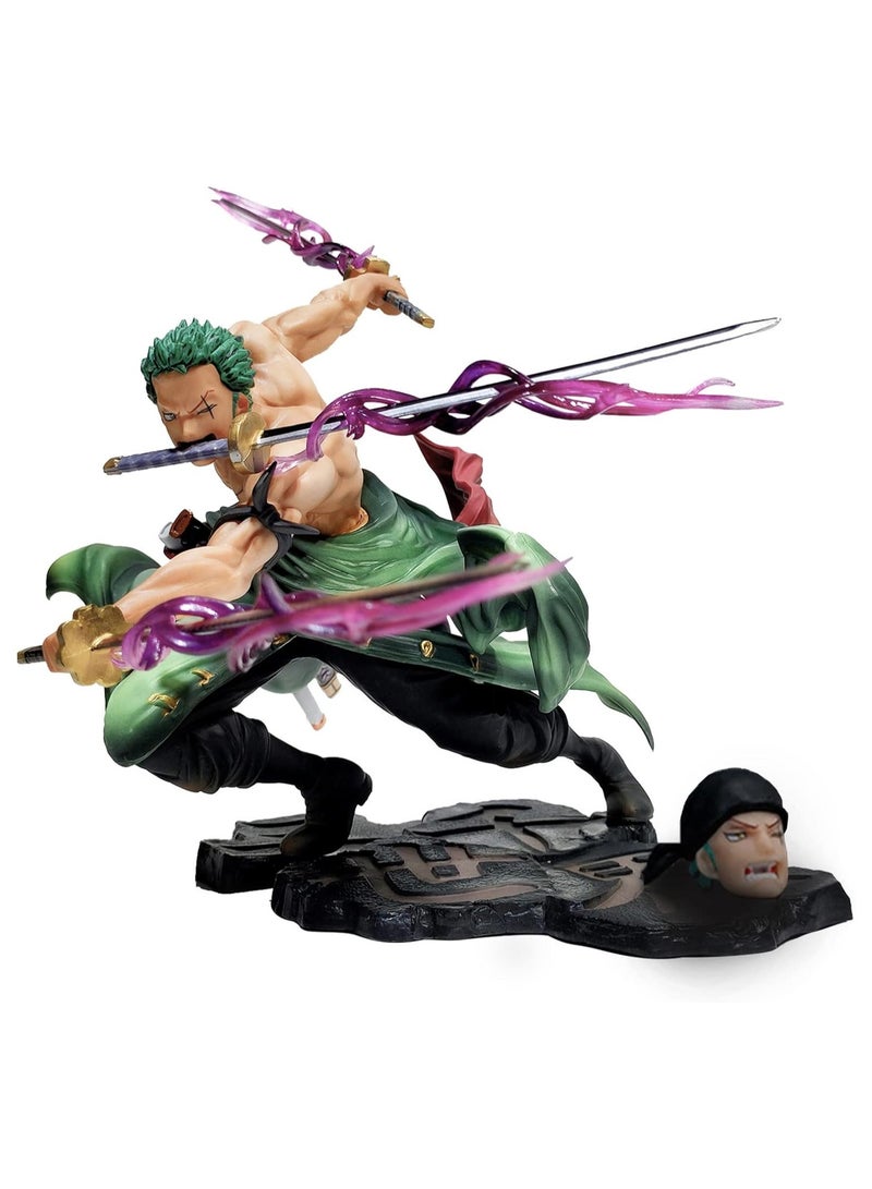Three Thousand World Anime Character Model, One Piece Roronoa Zoro Figure Pirate King of the Seas Model Suitable for Desktop, One Piece Roronoa Zoro Figure Toys - Image 1