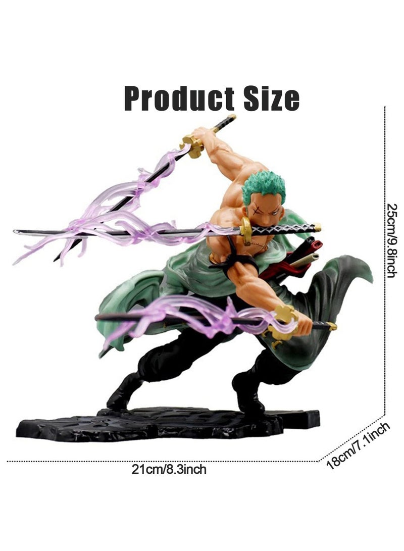Three Thousand World Anime Character Model, One Piece Roronoa Zoro Figure Pirate King of the Seas Model Suitable for Desktop, One Piece Roronoa Zoro Figure Toys - Image 2
