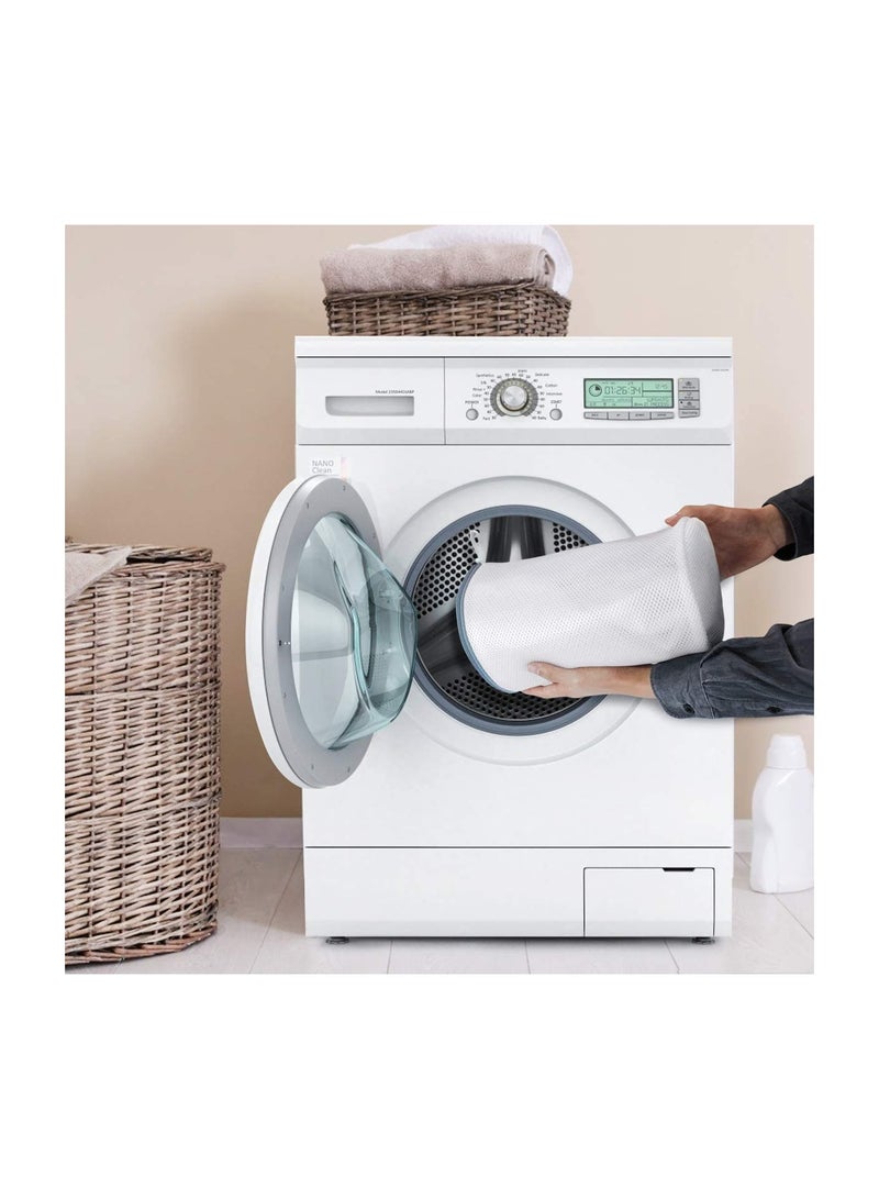 طقم أكياس غسيل الأحذية XL وL، أكياس شبكة مع سحاب، بوليستر متين للأحذية الرياضية والجوارب والأقماع، آمنة في الغسالة والمجفف، أكياس تنظيف الأحذية القابلة لإعادة الاستخدام، 2 قطعة - Image 5