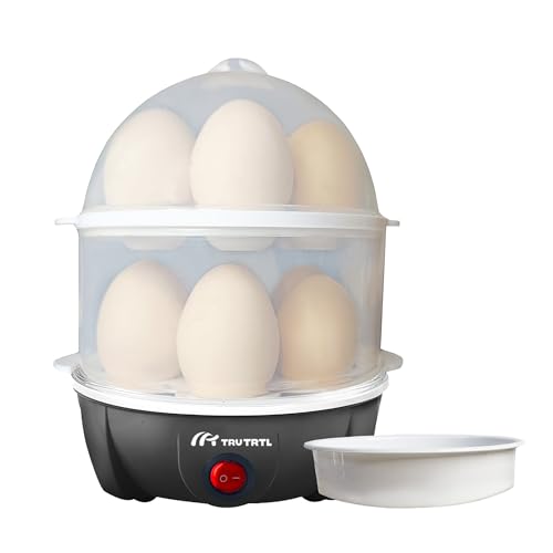 truTRTL Mr. TRU Smart 4-in-1 Egg Boiler Machine 350 Watts | Boil upto 14 Eggs, Poach Eggs, Steam Vegetables Make Dhokla, Reheat | Black - Image 1