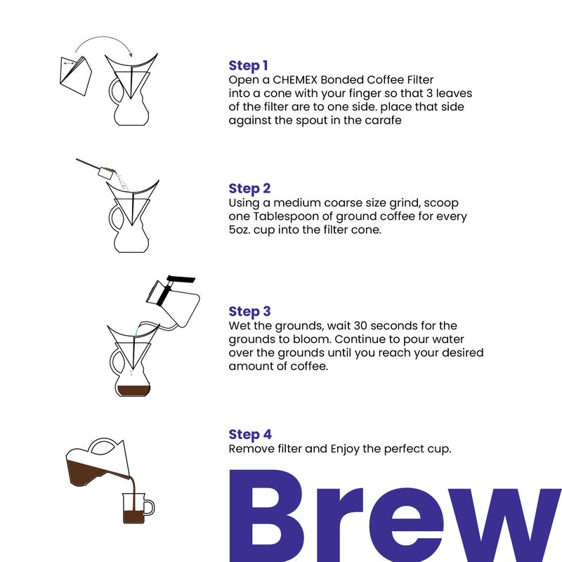 Chemex Bundle - 6-Cup Glass Handle Series - 100 ct Square Filters - Exclusive Packaging - Image 4
