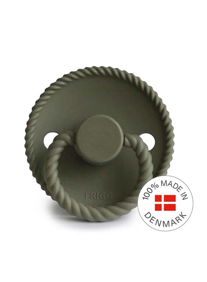 FRIGG Rope Silicone Baby Pacifier 6-18M 1-Pack Olive - Size 2