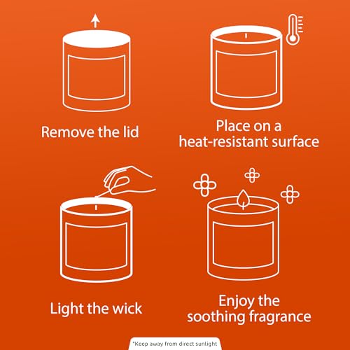 Air Wick شمعة عطرية من Airwick للمنزل ولأغراض الهدايا | برائحة البرتقال الدموي والبخور | وقت احتراق 40 ساعة - Image 4