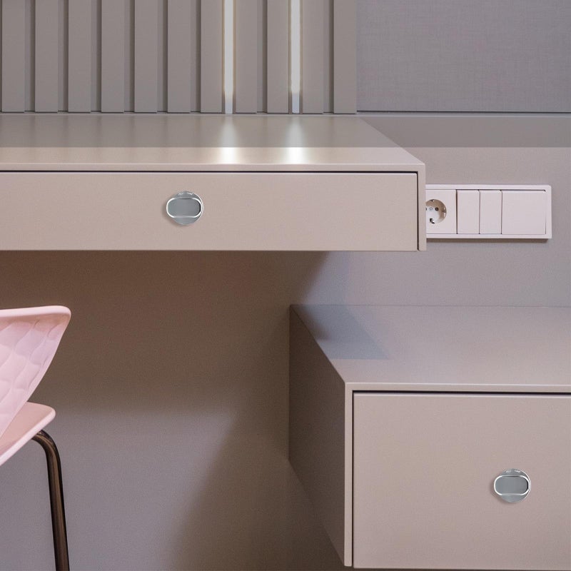 Small Silver Self Adhesive Cabinet Door Handle No Drill Installation for Kitchen Bathroom Furniture - Image 4