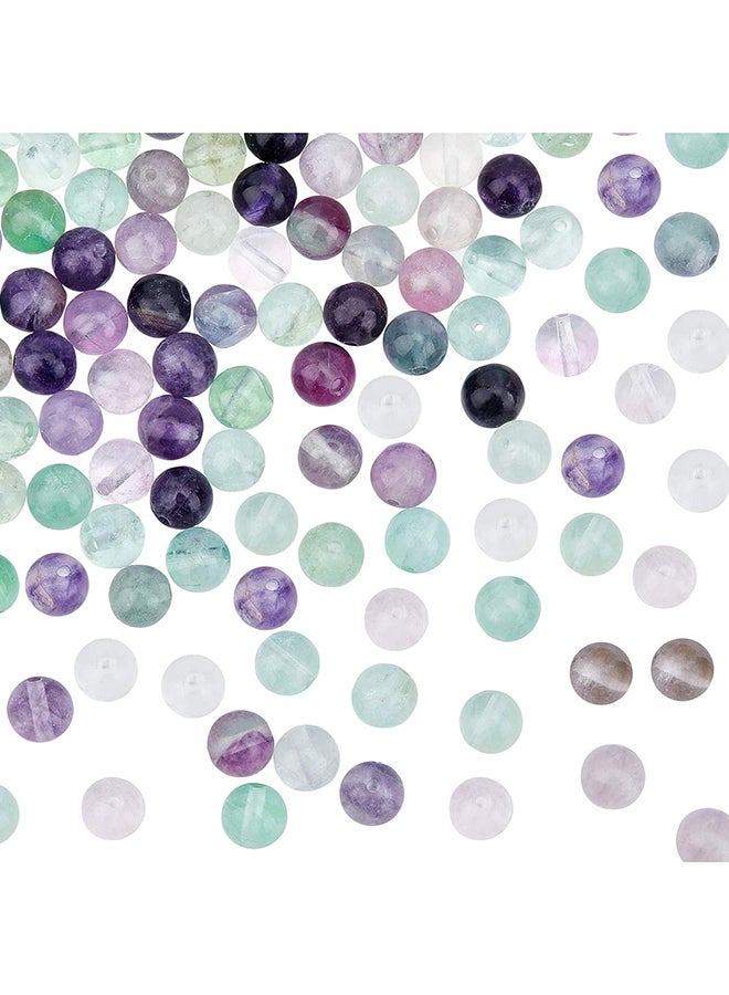 Olycraft Natural Fluorite Grade Ab Round Loose Gemstone Beads For Jewelry Making