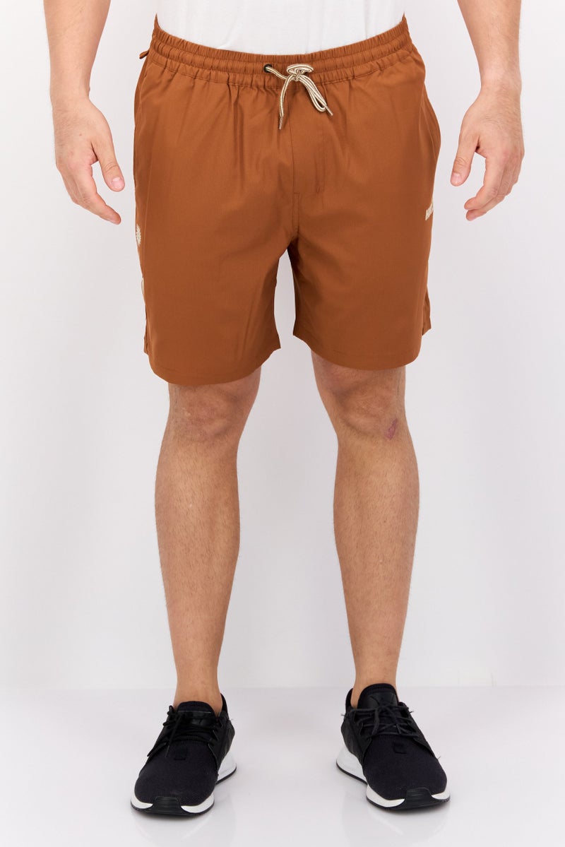 Hurley Men Sportswear Fit 7 Length Training Shorts, Bright Brown - Image 1