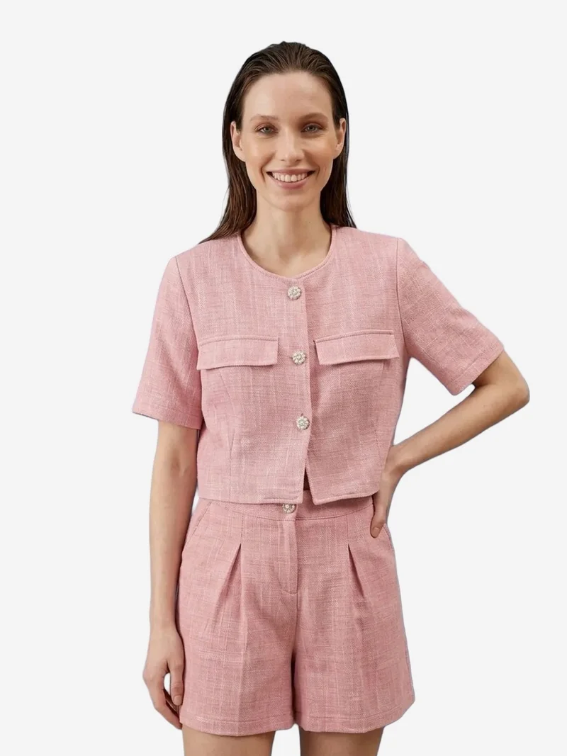 MY FASHION MY FASHION Cotton Poplin Shirt and Shorts Set
