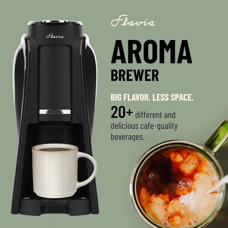 Flavia Aroma Brewer - Black, Makes Coffee, Lattes, Tea, and other Hot or Cold Beverages with Single-Serve Freshpacks, Multiple Brew Sizes - Image 2