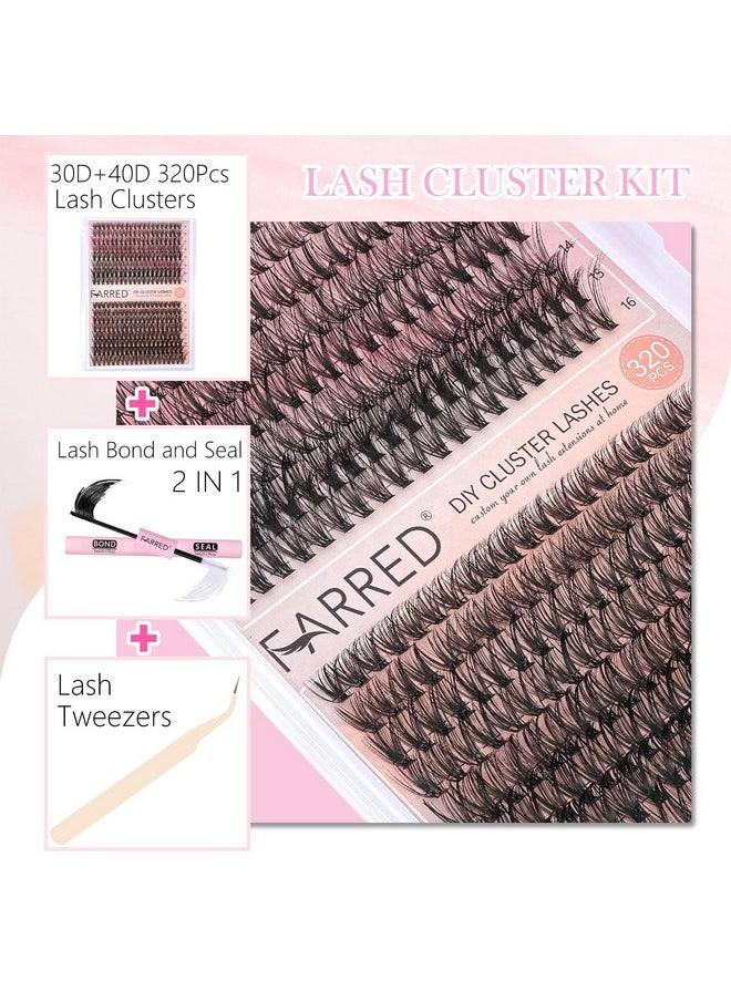 Lash Clusters Kit Wispy Individual Lashes Extensions 9-16Mm Natural 30D+40D Eyelash Cluster 320Pcs With Lash Bond And Lash Seal And Lash Tweezers Diy Waterproof Eyelash Extensions Kit - pzsku/Z9216788E097DA9083200Z/45/_/1734437891/5dc46ef0-01f2-41c2-be8a-e8407d6e6a5b