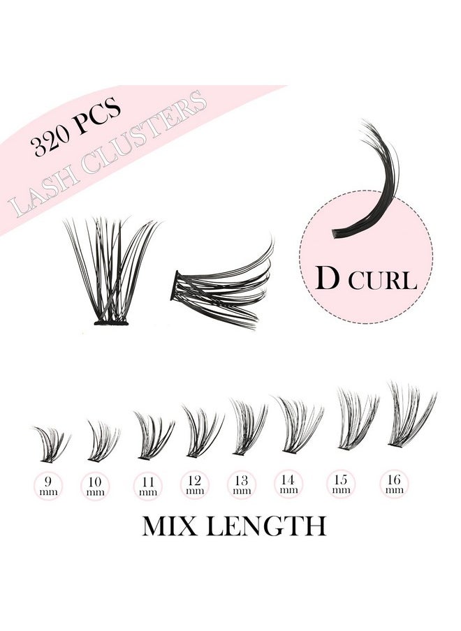 Lash Clusters Kit Wispy Individual Lashes Extensions 9-16Mm Natural 30D+40D Eyelash Cluster 320Pcs With Lash Bond And Lash Seal And Lash Tweezers Diy Waterproof Eyelash Extensions Kit - pzsku/Z9216788E097DA9083200Z/45/_/1734437902/d4261adc-ef04-4a5d-8fbc-a9ecb6e74f9e