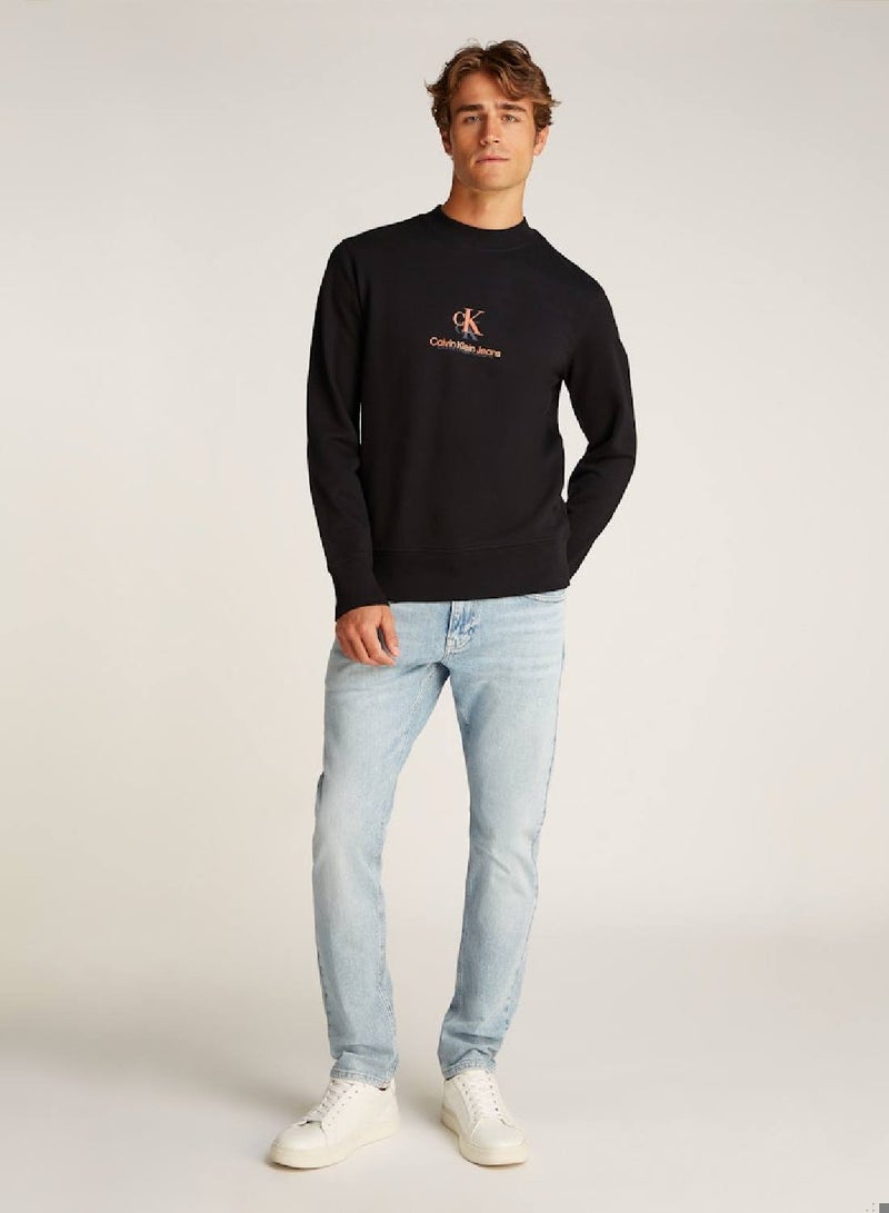 Calvin Klein Jeans Cotton Terry Logo Sweatshirt - Image 3