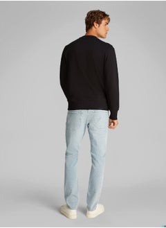Calvin Klein Jeans Men's Cotton Terry Logo Sweatshirt - Cotton, Black  - Image 4