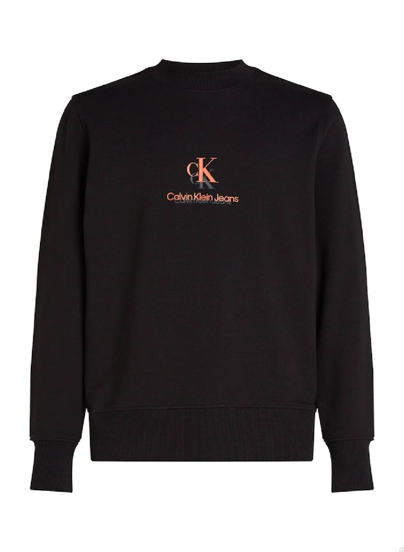 Calvin Klein Jeans Cotton Terry Logo Sweatshirt - Image 2