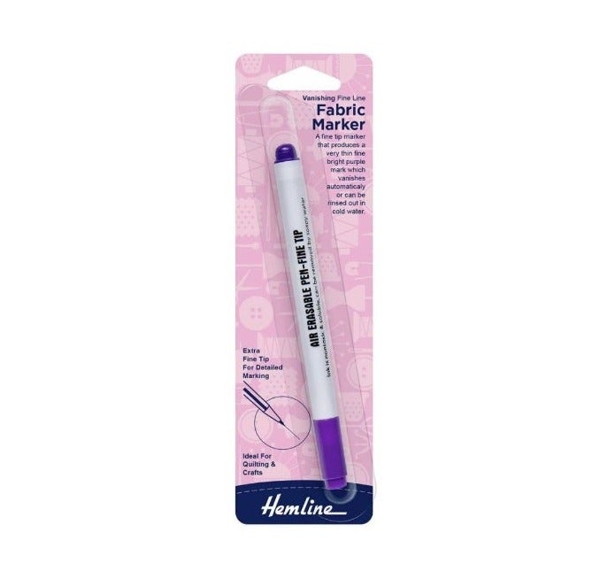 Hemline H296.F Purple Vanishing Fabric Marker Fine Line Pen