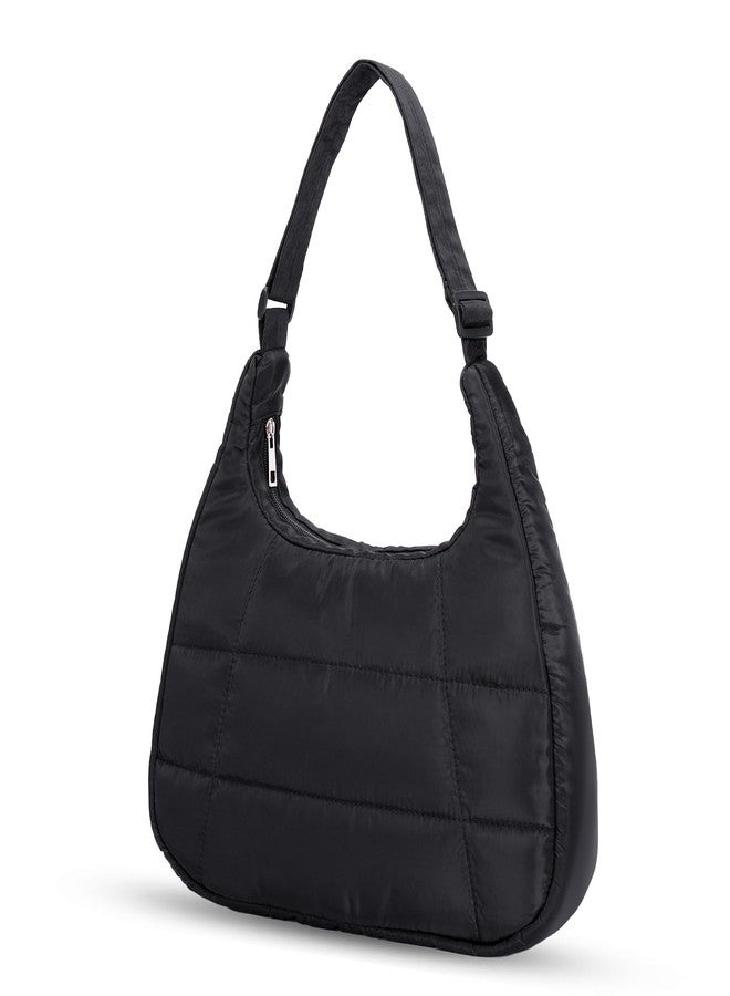 Rancco Puffer Crescent Shoulder Bag for Women, Nylon Quilted Tote Bags with Adjustable Shoulder Straps, Lightweight Carryall Shoulder Bag, Large Capacity Hobo Purse, Crossbody Bag for Shopping & Work - Image 1